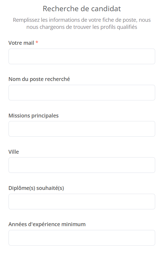 Formulaire de besoin de recrutement